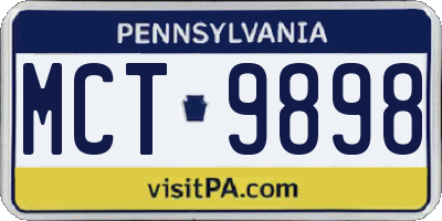 PA license plate MCT9898