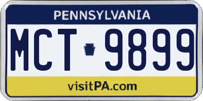 PA license plate MCT9899