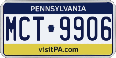 PA license plate MCT9906