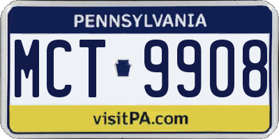 PA license plate MCT9908