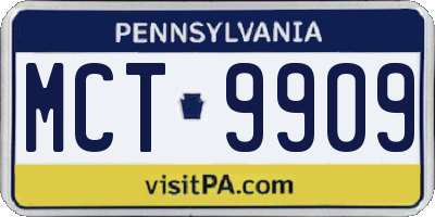 PA license plate MCT9909