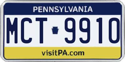 PA license plate MCT9910