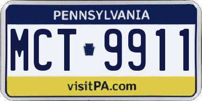 PA license plate MCT9911