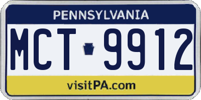 PA license plate MCT9912
