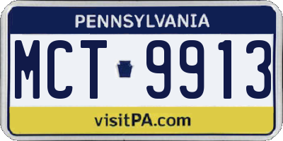 PA license plate MCT9913