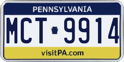 PA license plate MCT9914