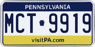 PA license plate MCT9919