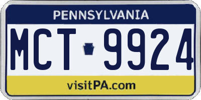PA license plate MCT9924
