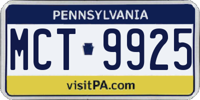 PA license plate MCT9925