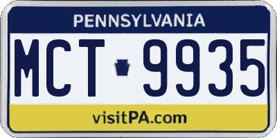PA license plate MCT9935