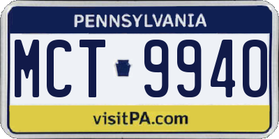 PA license plate MCT9940