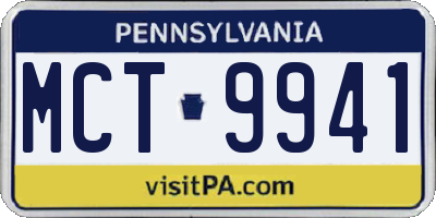 PA license plate MCT9941