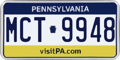 PA license plate MCT9948