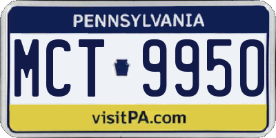 PA license plate MCT9950