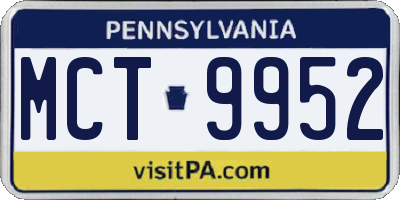 PA license plate MCT9952