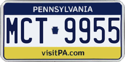 PA license plate MCT9955