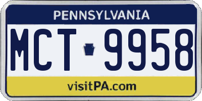 PA license plate MCT9958