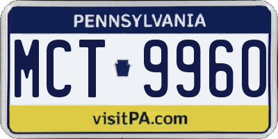 PA license plate MCT9960