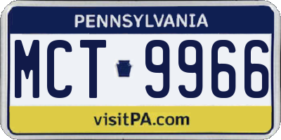 PA license plate MCT9966