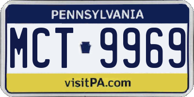 PA license plate MCT9969