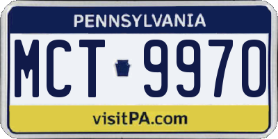 PA license plate MCT9970