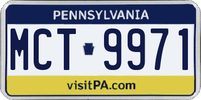 PA license plate MCT9971
