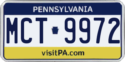 PA license plate MCT9972