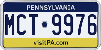 PA license plate MCT9976