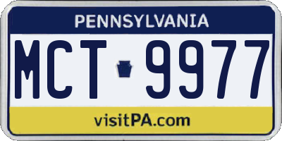 PA license plate MCT9977