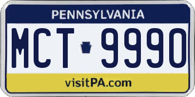 PA license plate MCT9990