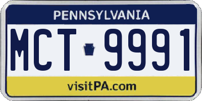 PA license plate MCT9991