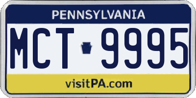 PA license plate MCT9995