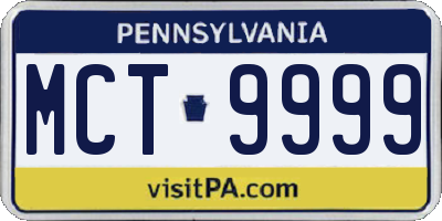 PA license plate MCT9999