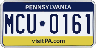PA license plate MCU0161
