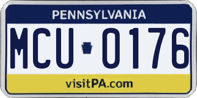 PA license plate MCU0176
