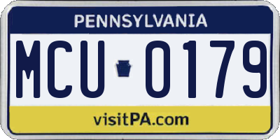 PA license plate MCU0179