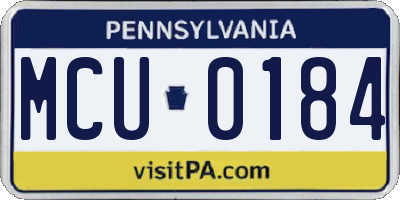 PA license plate MCU0184