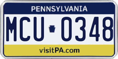 PA license plate MCU0348