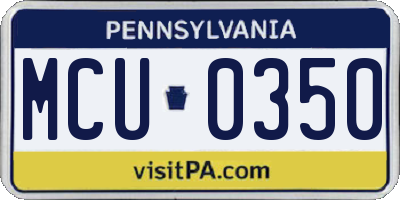 PA license plate MCU0350