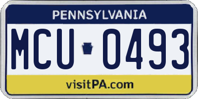 PA license plate MCU0493
