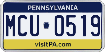 PA license plate MCU0519