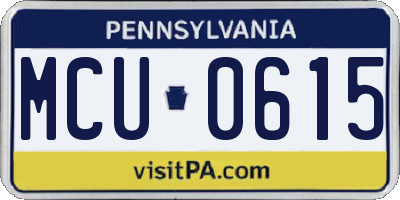 PA license plate MCU0615