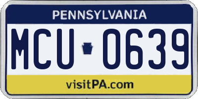 PA license plate MCU0639