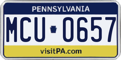PA license plate MCU0657