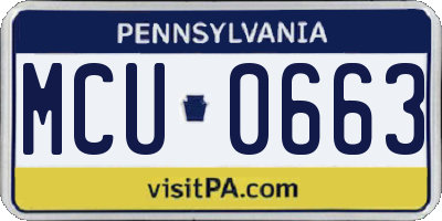 PA license plate MCU0663