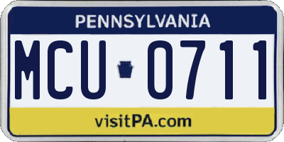 PA license plate MCU0711