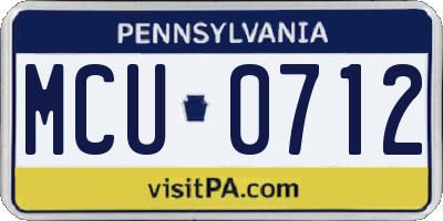 PA license plate MCU0712