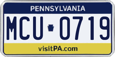 PA license plate MCU0719