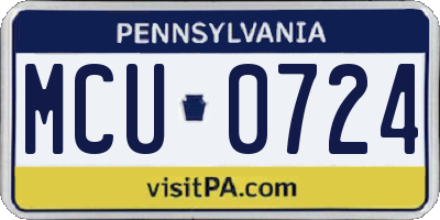 PA license plate MCU0724