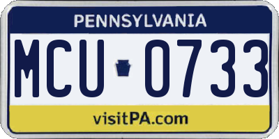 PA license plate MCU0733